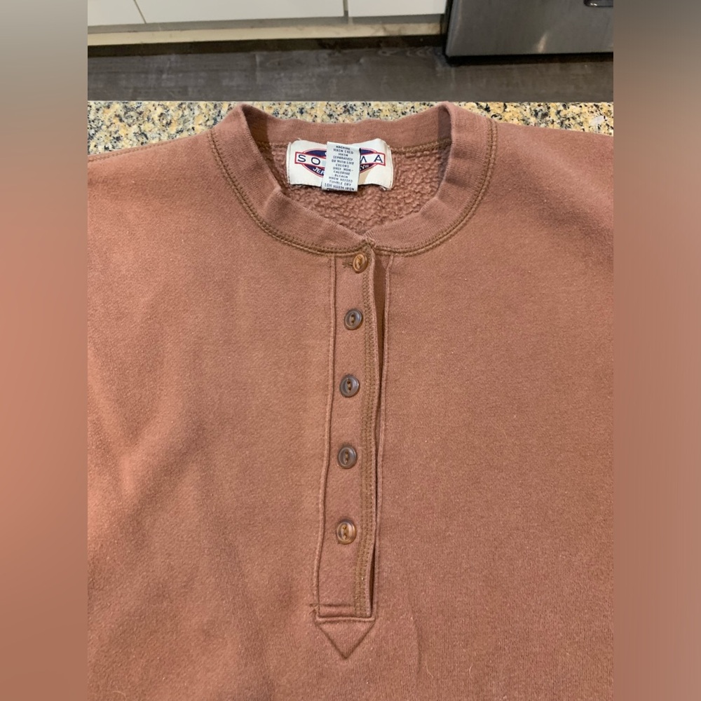 Chocolate brown sweatshirt Size large petite. - Picture 3 of 9